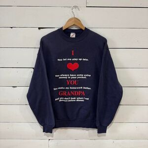 Vintage 90s Jerzees Grandpa Crewneck